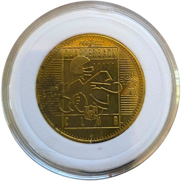 Jim Harbaugh #12 Indianapolis Colts 1996 Pinnacle QB Club NFL Vintage Coin - Picture 3 of 4